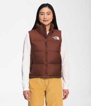 Gilet en Duvet The North Face 1996 Retro Nuptse Femme Marron | PARIS XFYDH