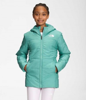 Parka The North Face Reversible Mossbud Fille Turquoise | FRANCE VOCHD