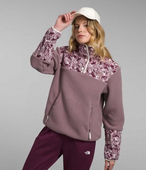 Pulls De Golf The North Face Cragmont Fleece ¼-Snap Femme Fushia | FR UHFCQ