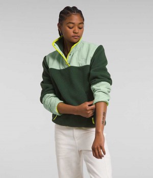 Pulls De Golf The North Face Cragmont Fleece ¼-Snap Femme Vert | FRANCE BPUIJ