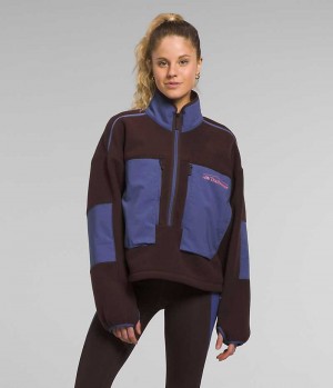 Pulls De Golf The North Face Trailwear Fantasy Ridge Flash ½-Zip Femme Marron Bleu | PARIS AKQFT