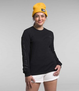 T-Shirt The North Face Long Sleeve Sleeve Hit Graphique Femme Noir | FRANCE EUGZT