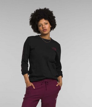 T-Shirt The North Face Long Sleeve Sleeve Hit Graphique Femme Noir | PARIS DOFAK