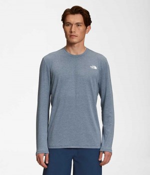 T-Shirt The North Face Wander Long Sleeve Homme Bleu | FRANCE QDUEV