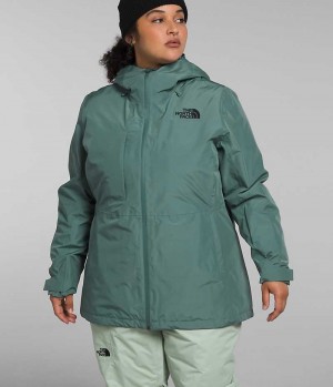 Vestes Isolées The North Face Plus ThermoBall™ Eco Snow Triclimate® Femme Vert | PARIS CWYRH