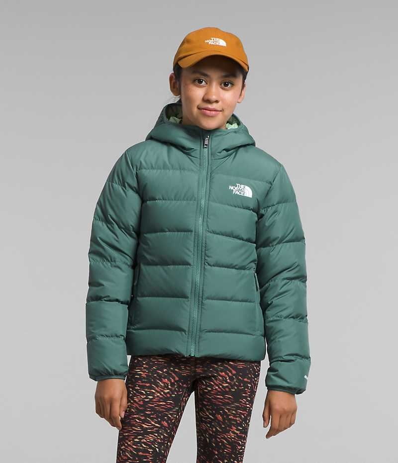 Doudoune The North Face Reversible North Encapuchonné Fille Vert | FRANCE IMKBV