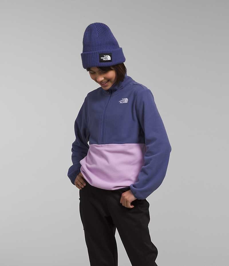 Pulls De Golf The North Face Glacier ¼-Zip Fille Bleu | FRANCE CFNEI