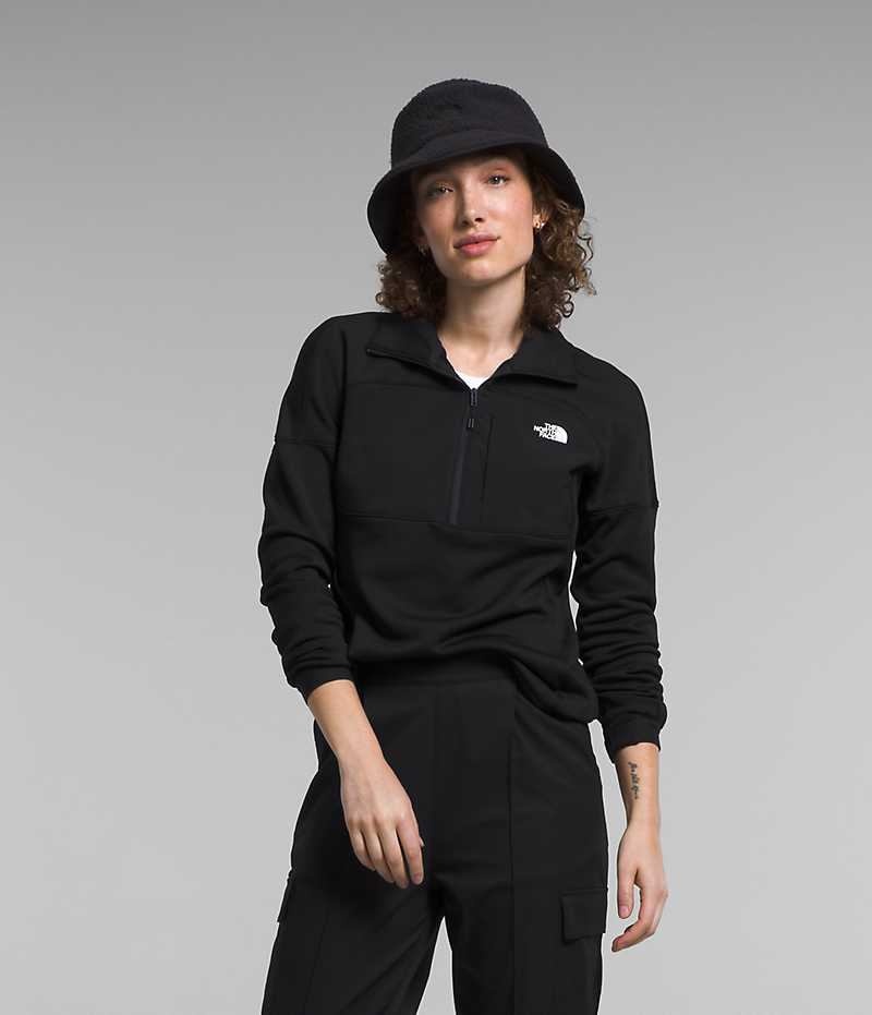 Sweatshirt The North Face Canyonlands High Altitude ½-Zip Femme Noir | FRANCE DVXKR