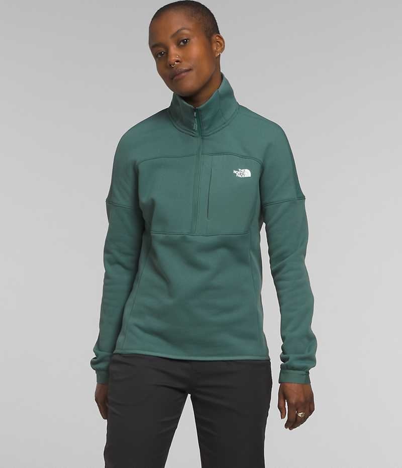 Sweatshirt The North Face Canyonlands High Altitude ½-Zip Femme Vert | PARIS AZMLE