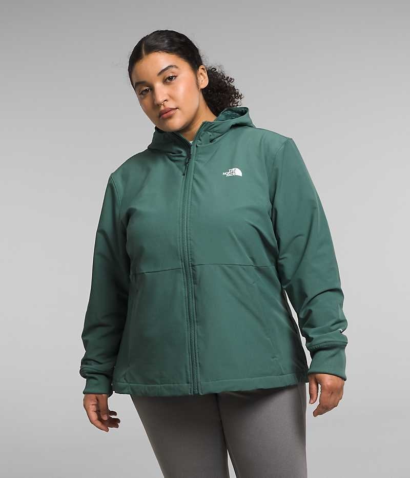 Veste Softshell The North Face Plus Shelbe Raschel Hoodie Femme Vert | FRANCE GKOJN