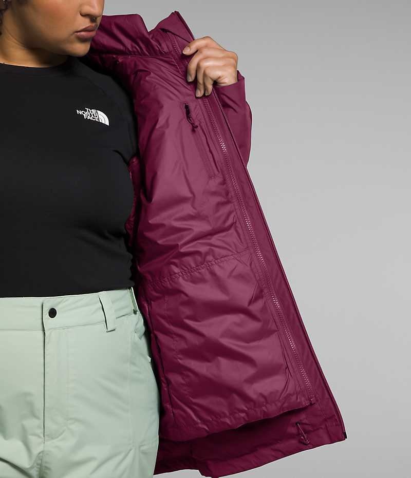 Vestes Isolées The North Face Plus ThermoBall™ Eco Snow Triclimate® Femme Rouge | FRANCE DAWRP