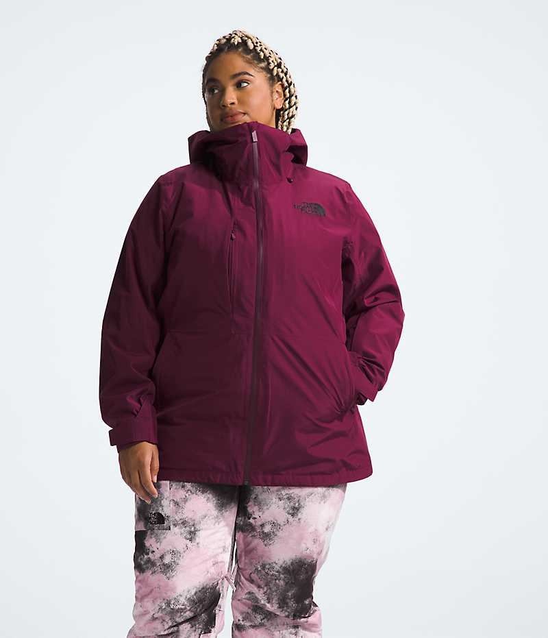 Vestes Isolées The North Face Plus ThermoBall™ Eco Snow Triclimate® Femme Rouge | FRANCE DAWRP