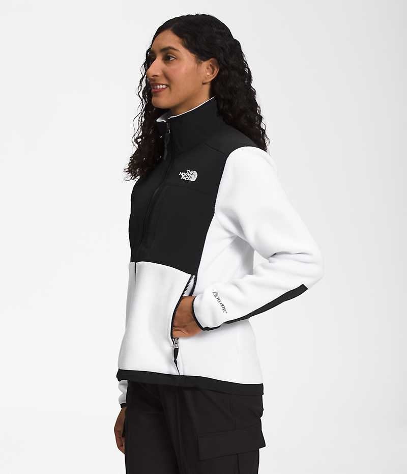 Vestes Polaires The North Face Denali Femme Blanche Noir | PARIS KCNTZ