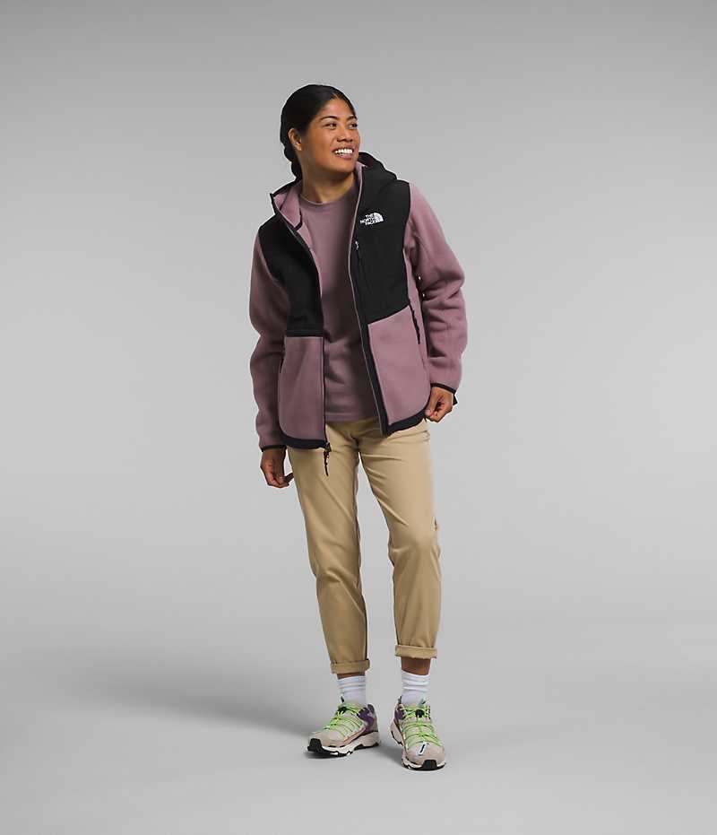 Vestes Polaires The North Face Denali Hoodie Femme Fushia Noir | FR QEOLI