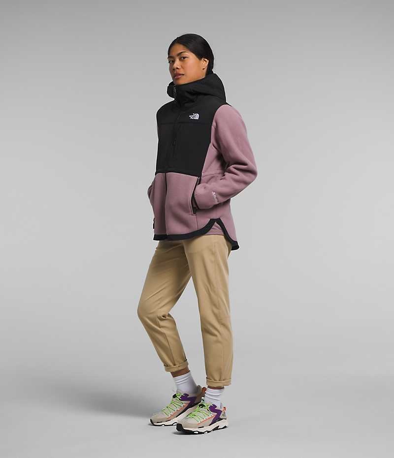 Vestes Polaires The North Face Denali Hoodie Femme Fushia Noir | FR QEOLI