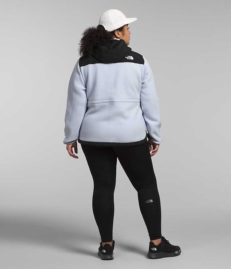 Vestes Polaires The North Face Plus Denali Hoodie Femme Noir Blanche | FRANCE XVBCU