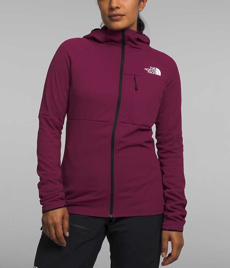 Vestes Polaires The North Face Summit Series FUTUREFLEECE™ Full-Zip Hoodie Femme Bordeaux | PARIS CRGYP